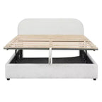 Luxystar Queen Size Upholstered Bed With Lift Up Storage, White