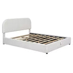 Luxystar Queen Size Upholstered Bed With Lift Up Storage, White