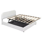 Luxystar Queen Size Upholstered Bed With Lift Up Storage, White