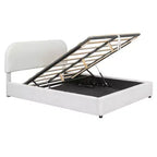 Luxystar Queen Size Upholstered Bed With Lift Up Storage, White