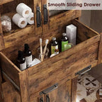 67 H Tall Bathroom Storage Cabinet,4 Doors & Flip Glass Drawer, Freestanding Organizer with Adjustable Shelves for Kitchen, Pantry, Living Room