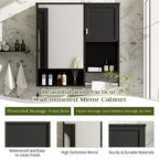 CASAINC 29'' x 28'' Wall Mounted Bathroom Medicine Cabinet with Mirror & Towel Bar