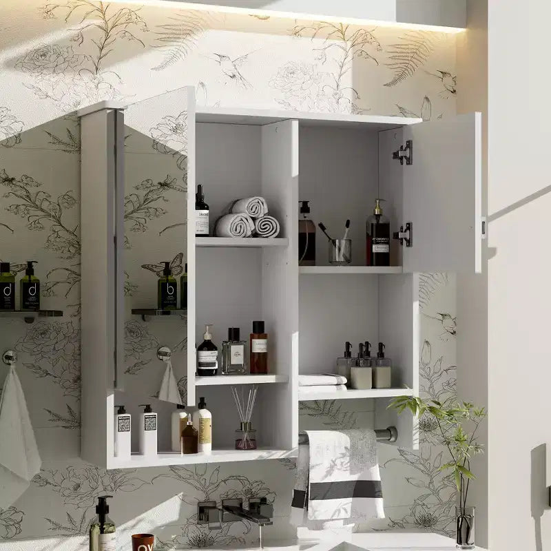 CASAINC 29'' x 28'' Wall Mounted Bathroom Medicine Cabinet with Mirror & Towel Bar