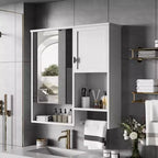 CASAINC 29'' x 28'' Wall Mounted Bathroom Medicine Cabinet with Mirror & Towel Bar