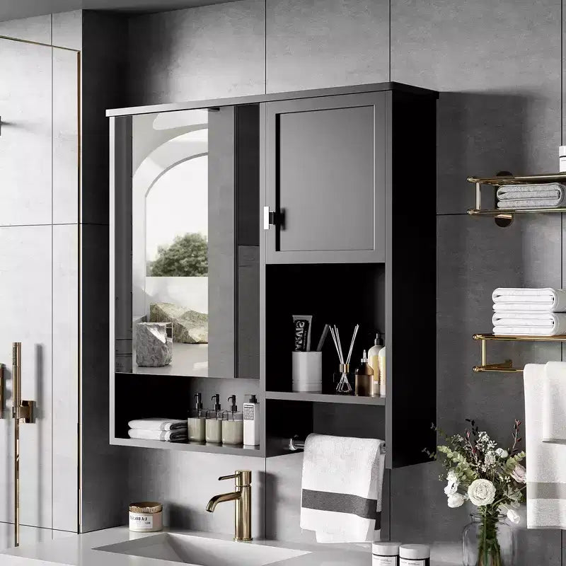 CASAINC 29'' x 28'' Wall Mounted Bathroom Medicine Cabinet with Mirror & Towel Bar