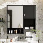 CASAINC 29'' x 28'' Wall Mounted Bathroom Medicine Cabinet with Mirror & Towel Bar