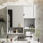 CASAINC 29'' x 28'' Wall Mounted Bathroom Medicine Cabinet with Mirror & Towel Bar