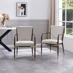 Christopher Knight Home Viola Chaises de salle à manger modernes rembourrées avec accoudoirs (lot de 2)