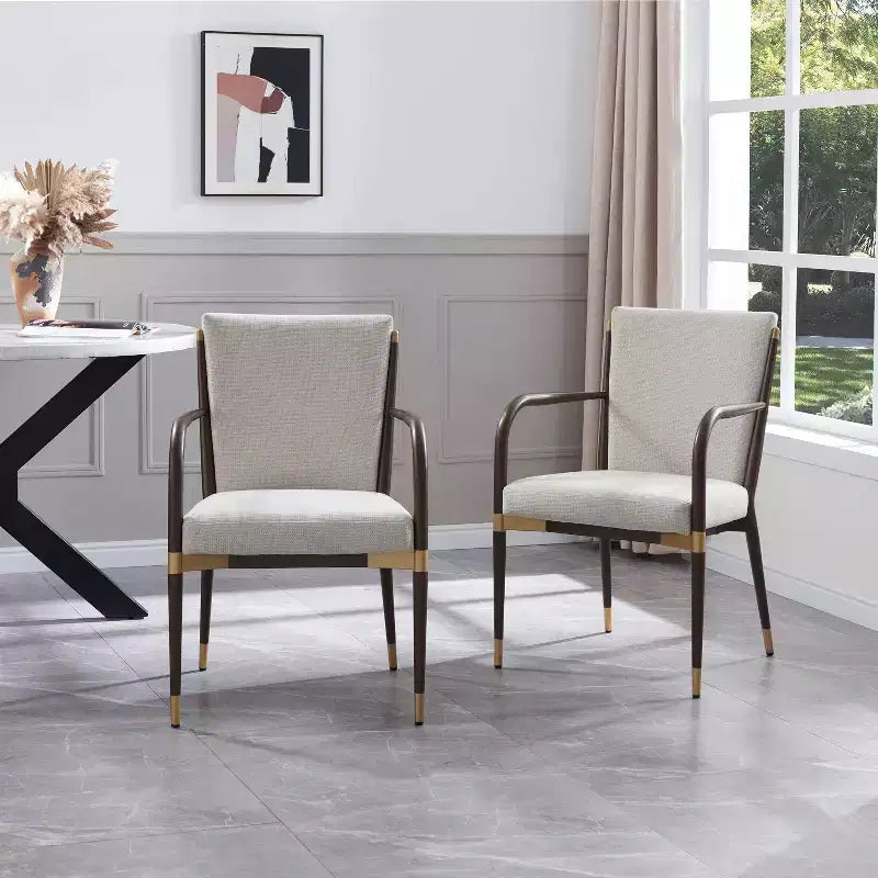 Christopher Knight Home Viola Chaises de salle à manger modernes rembourrées avec accoudoirs (lot de 2)