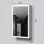 GDFStudio Tsubasa 20 Armoire à pharmacie moderne en métal avec miroir, lumières LED et 3 températures de couleur
