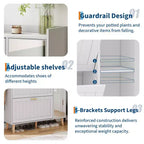 Wooden Shoe Cabinet with Mirror, 2 Flip Drawers & Side Storage Cabinet, Freestanding Modern Shoe Storage with Adjustable Shelves for Hallway, Bedroom