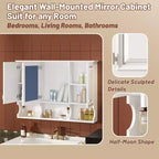 Meuble haut de salle de bain de 104 cm, armoire à pharmacie murale avec portes miroir et étagères réglables, meuble de rangement flottant pour salle de bain