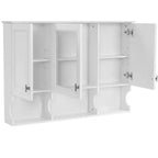 Meuble haut de salle de bain de 104 cm, armoire à pharmacie murale avec portes miroir et étagères réglables, meuble de rangement flottant pour salle de bain