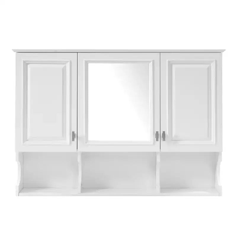 Meuble haut de salle de bain de 104 cm, armoire à pharmacie murale avec portes miroir et étagères réglables, meuble de rangement flottant pour salle de bain