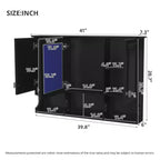 Meuble haut de salle de bain de 104 cm, armoire à pharmacie murale avec portes miroir et étagères réglables, meuble de rangement flottant pour salle de bain
