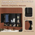 Meuble haut de salle de bain de 104 cm, armoire à pharmacie murale avec portes miroir et étagères réglables, meuble de rangement flottant pour salle de bain