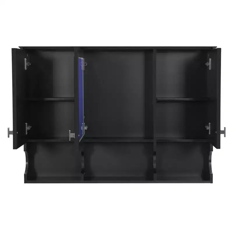 Meuble haut de salle de bain de 104 cm, armoire à pharmacie murale avec portes miroir et étagères réglables, meuble de rangement flottant pour salle de bain