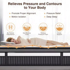 14 King Mattress in a Box,Gel Memory Foam&Pocket Coils,Medium Firm Hybrid Mattress,Back Support & Motion IsolationCooling Bed for Side Sleepers