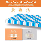 14 King Mattress in a Box,Gel Memory Foam&Pocket Coils,Medium Firm Hybrid Mattress,Back Support & Motion IsolationCooling Bed for Side Sleepers