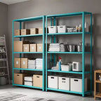 Acekool 68 Inch Light Green Five Tier Metal Bookshelf for Home Office Storage