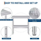 Acekool 24x36 Inch Stainless Steel Prep Table, 2-Tier Heavy Duty Work Table with Adjustable Undershelf for Kitchen, NSF Certified
