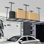 4x6 Overhead Garage Storage Rack  Heavy Duty Metal Ceiling Shelving, Adjustable Organization System for Garage  330lb Capacity, Easy Install