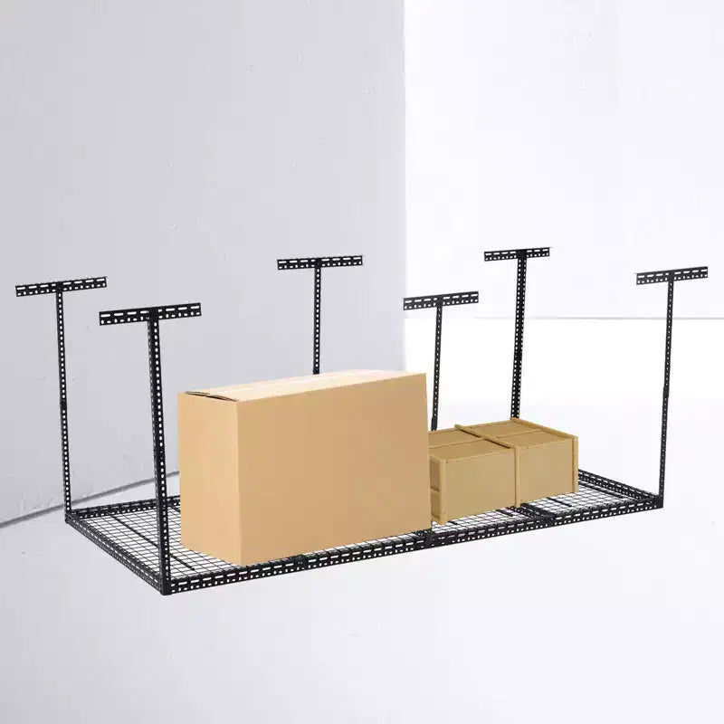 4x6 Overhead Garage Storage Rack  Heavy Duty Metal Ceiling Shelving, Adjustable Organization System for Garage  330lb Capacity, Easy Install