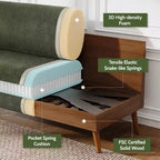 Dyonery 68 Loveseat Sofa, Modern Upholstered Couch with 24 Deep Seat, Padded Arms, Small Comfy Sofa for Living Room