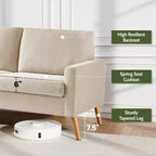 Dyonery 68 Loveseat Sofa, Modern Upholstered Couch with 24 Deep Seat, Padded Arms, Small Comfy Sofa for Living Room