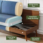 Dyonery 68 Loveseat Sofa, Modern Upholstered Couch with 24 Deep Seat, Padded Arms, Small Comfy Sofa for Living Room