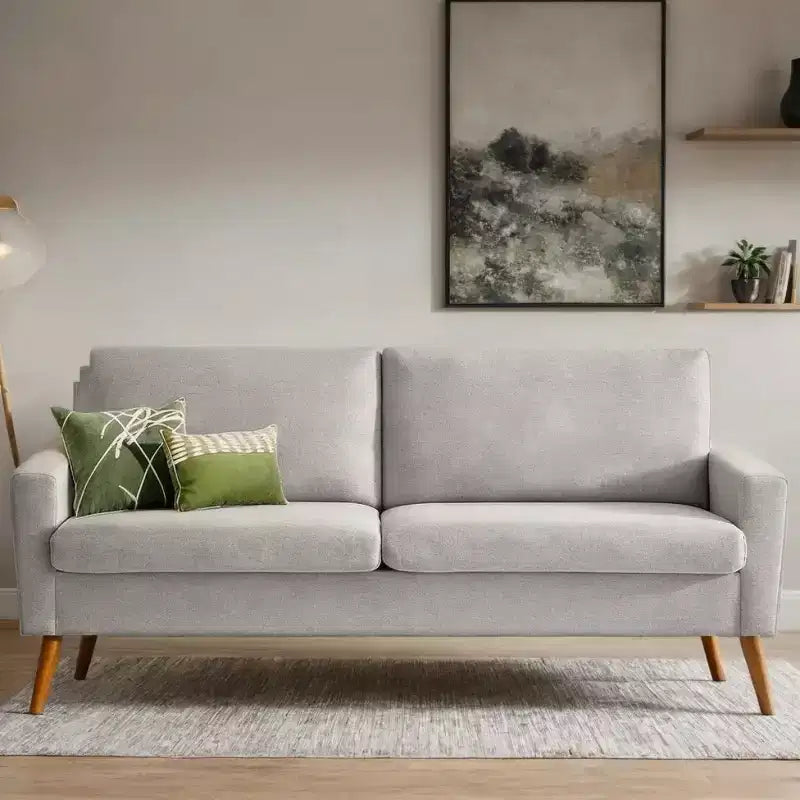 Dyonery 68 Loveseat Sofa, Modern Upholstered Couch with 24 Deep Seat, Padded Arms, Small Comfy Sofa for Living Room