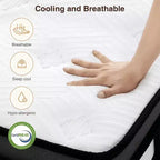 Matelas en solde : Matelas hybride King 14 pouces en boîte, mousse à mémoire de forme gel + ressorts ensachés, rafraîchissant, fermeté moyenne, soulagement de la pression, isolation des mouvements, CertiPUR-US