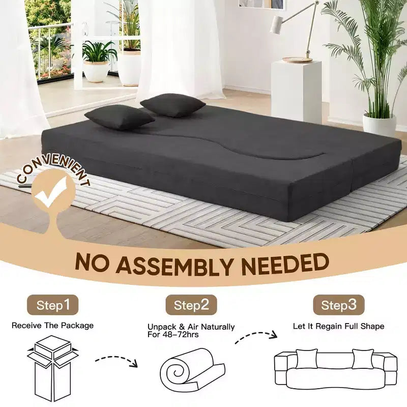 EROMMY Convertible Folding Sofa Bed with High-Density Foam for Living Room, Guest Room, and Bedroom