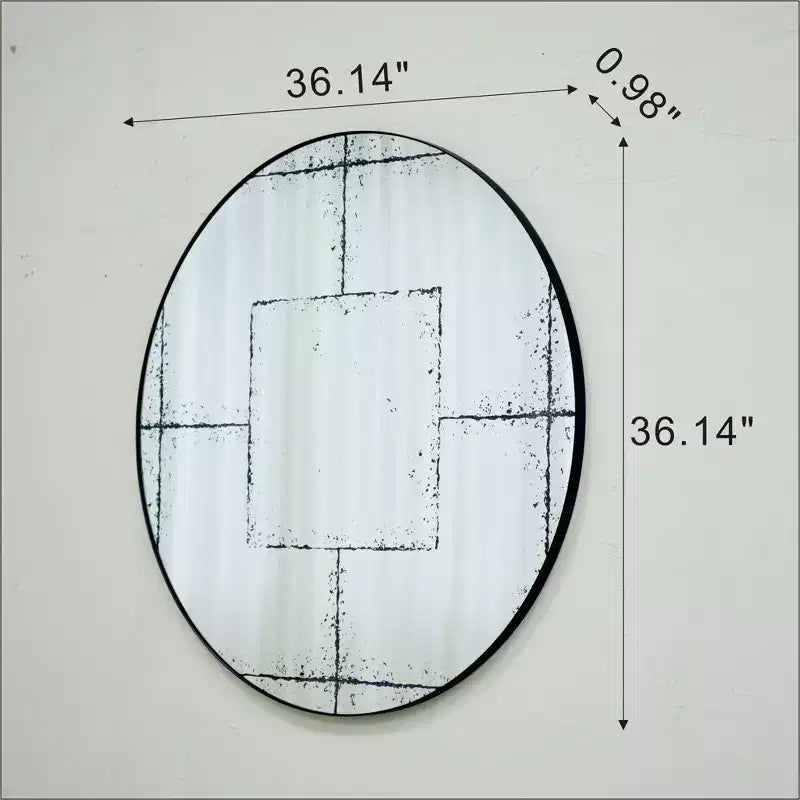 GDFStudio Sun Vintage Industrial Wall Mirror with High-Definition Glass