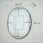 GDFStudio Sun Vintage Industrial Wall Mirror with High-Definition Glass