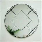 GDFStudio Sun Vintage Industrial Wall Mirror with High-Definition Glass