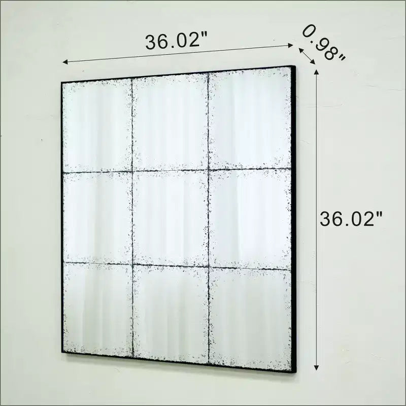 GDFStudio Sun Vintage Industrial Wall Mirror with High-Definition Glass