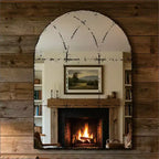 GDFStudio Sun Vintage Industrial Wall Mirror with High-Definition Glass