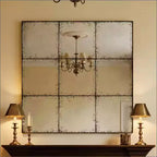 GDFStudio Sun Vintage Industrial Wall Mirror with High-Definition Glass