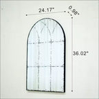 GDFStudio Sun Vintage Industrial Wall Mirror with High-Definition Glass