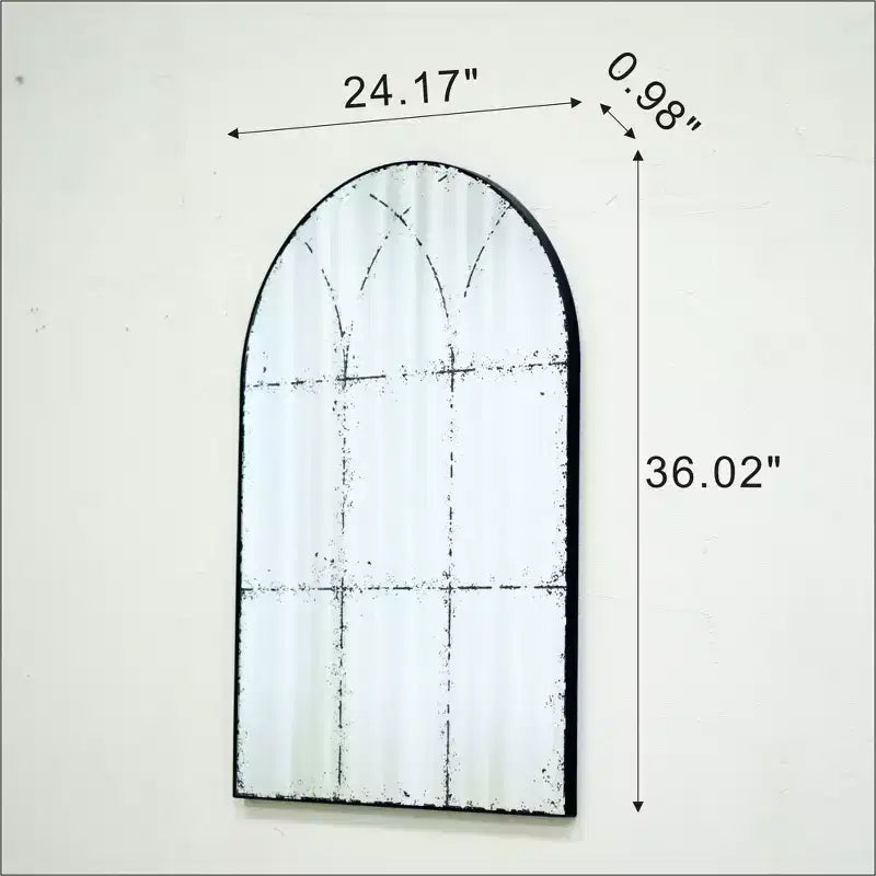 GDFStudio Sun Vintage Industrial Wall Mirror with High-Definition Glass