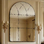 GDFStudio Sun Vintage Industrial Wall Mirror with High-Definition Glass
