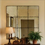 GDFStudio Sun Vintage Industrial Wall Mirror with High-Definition Glass