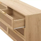 JVNOXK 51.186-Drawers Rattan Storage Cabinet Rattan Drawer with White Drawer Slides,for Bedroom,Living Room,Natural