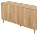 JVNOXK 51.186-Drawers Rattan Storage Cabinet Rattan Drawer with White Drawer Slides,for Bedroom,Living Room,Natural