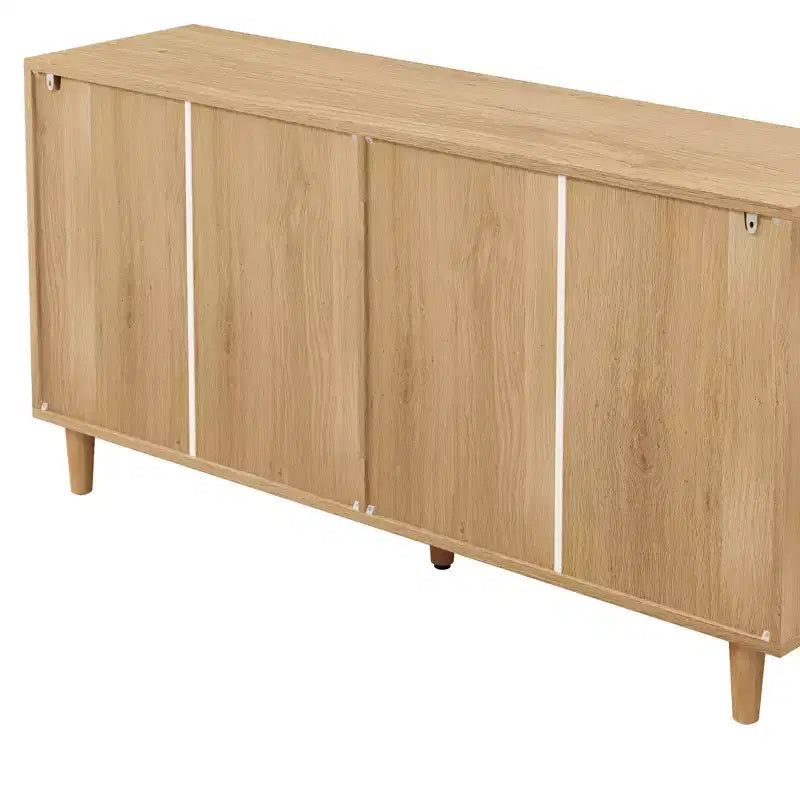 JVNOXK 51.186-Drawers Rattan Storage Cabinet Rattan Drawer with White Drawer Slides,for Bedroom,Living Room,Natural