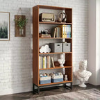 MAYEERTY 5-Tier Tall Bookshelf with APP-Controlled LED Lights, 70.87H Deep Wooden Library Bookcase