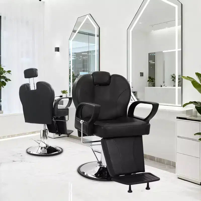 Barber Chair for Salon, Heavy Duty Reclining Barber Chair with Adjustable Height & Headrest, Salon Shampoo Chair 360 Degree Swivel