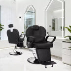 Barber Chair for Salon, Heavy Duty Reclining Barber Chair with Adjustable Height & Headrest, Salon Shampoo Chair 360 Degree Swivel
