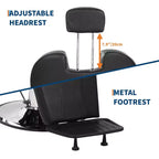Barber Chair for Salon, Heavy Duty Reclining Barber Chair with Adjustable Height & Headrest, Salon Shampoo Chair 360 Degree Swivel